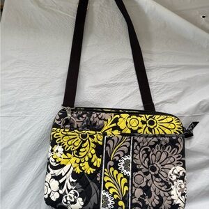 Vera Bradley Black and Yellow Floral Laptop Bag